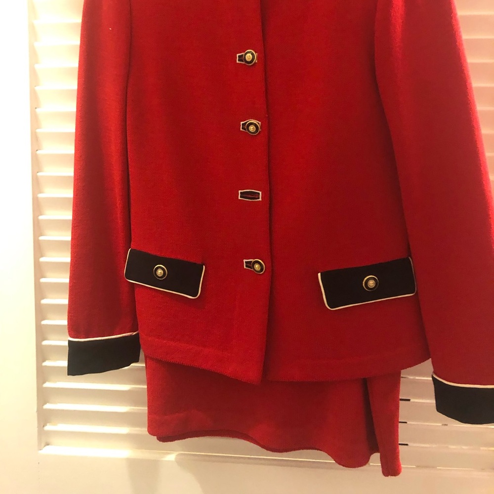 St John Red Knit Skirt (+jacket listed separately)